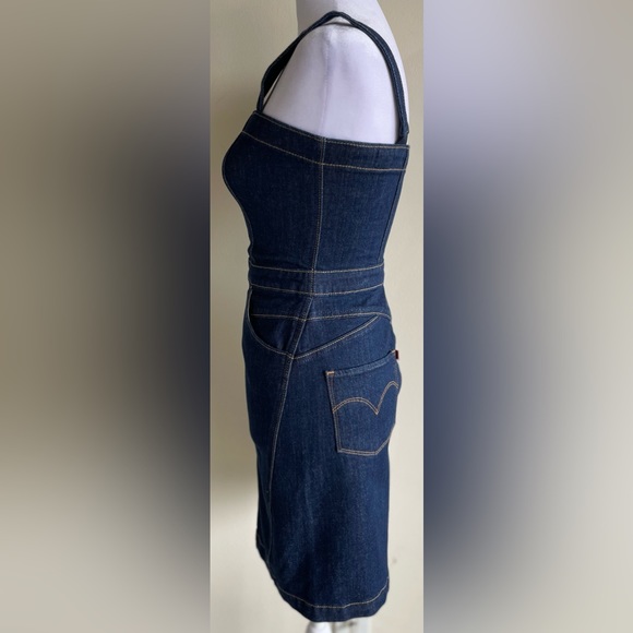 LEVI STRETCH FABRIC ZIP FRONT BODY CON - Picture 4 of 11